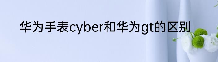 华为手表cyber和华为gt的区别