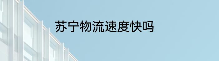 苏宁物流速度快吗