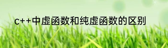 c++中虚函数和纯虚函数的区别