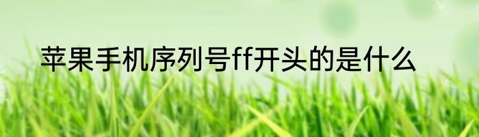 苹果手机序列号ff开头的是什么