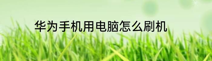 华为手机用电脑怎么刷机