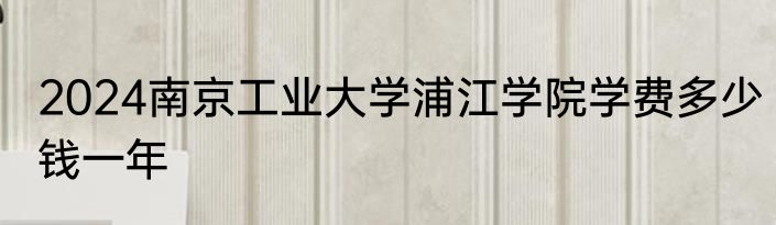 2024南京工业大学浦江学院学费多少钱一年