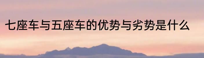 七座车与五座车的优势与劣势是什么