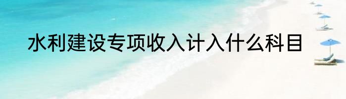 水利建设专项收入计入什么科目