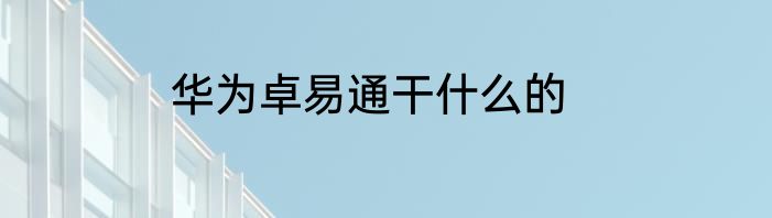 华为卓易通干什么的