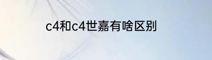 c4和c4世嘉有啥区别
