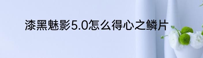 漆黑魅影5.0怎么得心之鳞片