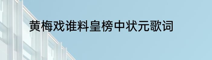 黄梅戏谁料皇榜中状元歌词