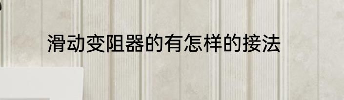 滑动变阻器的有怎样的接法