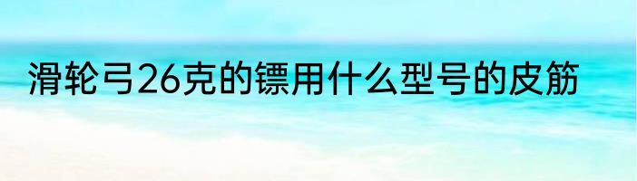 滑轮弓26克的镖用什么型号的皮筋