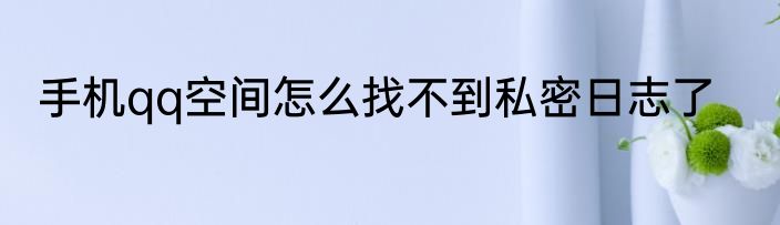 手机qq空间怎么找不到私密日志了