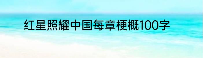 红星照耀中国每章梗概100字