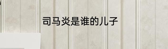司马炎是谁的儿子