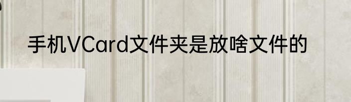手机VCard文件夹是放啥文件的