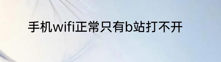 手机wifi正常只有b站打不开