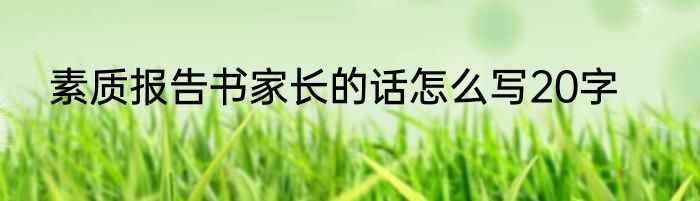 素质报告书家长的话怎么写20字